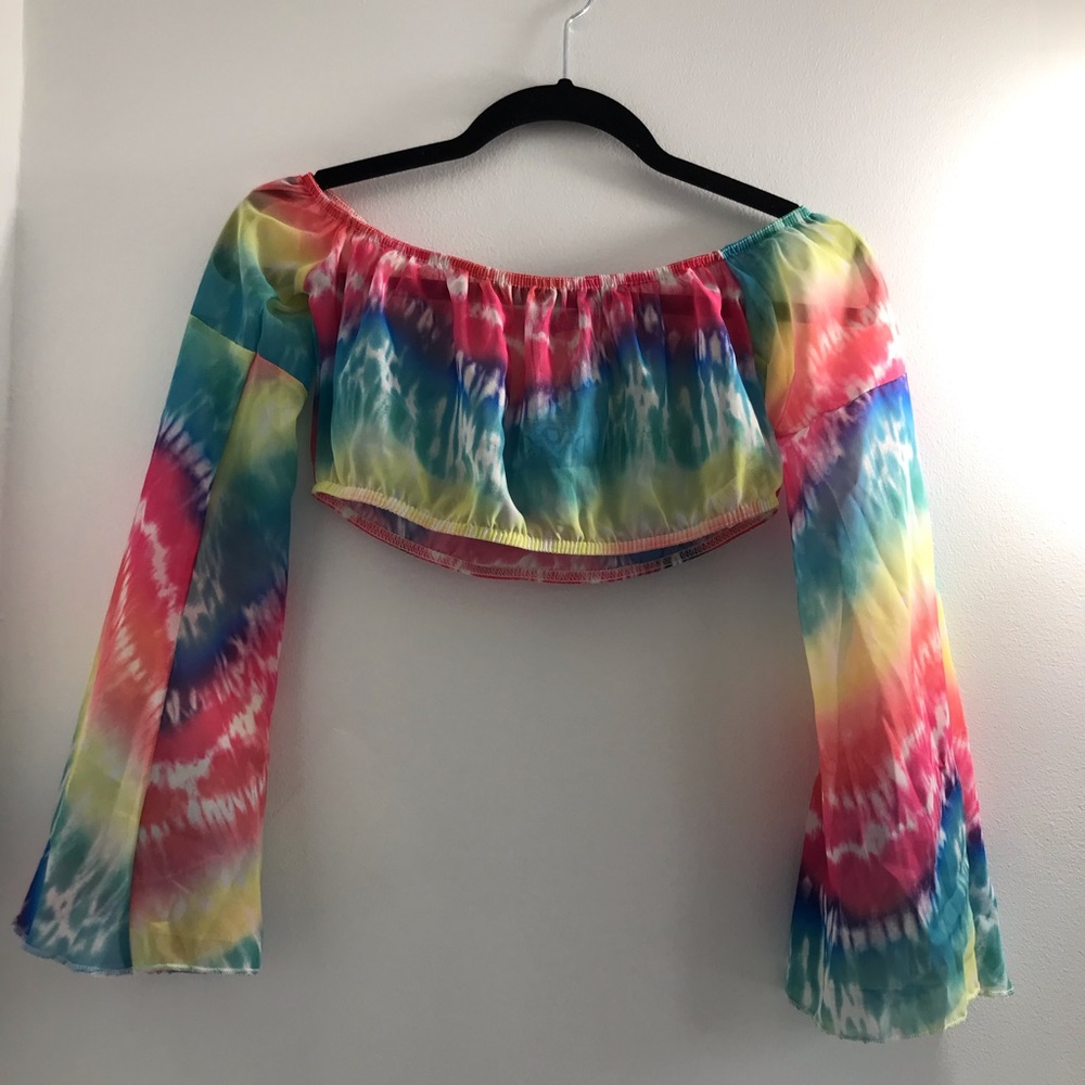 Boohoo | Tie dye Festival / Coverup Crop top